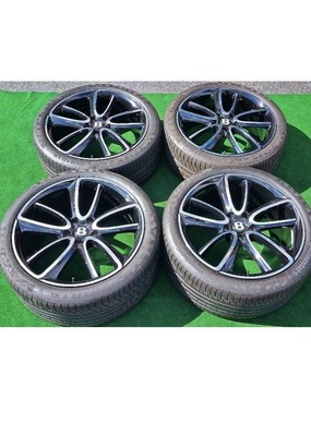 4 NEW Factory Bentley Continental Wheels New Tires 22 inch Black Polished GT OEM