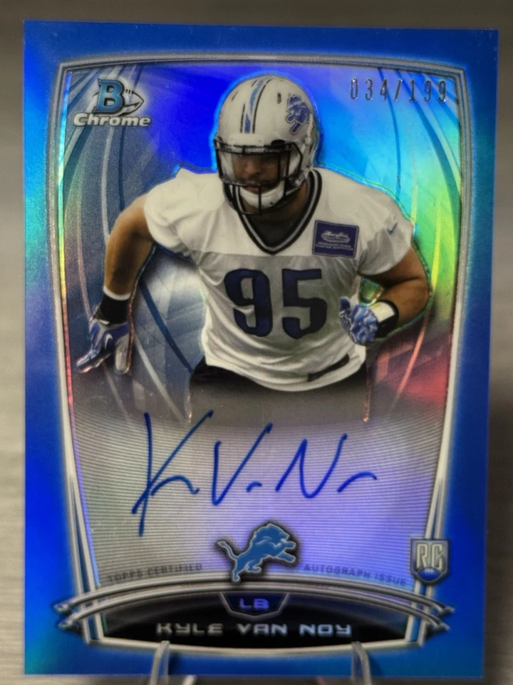 🔥KYLE VAN NOY  2014 Bowman Chrome True Blue Refractor Auto /199 #LIONS/RAVENS🔥 - Image 2 of 4