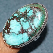 Turquoise 925 Silver Plated Ring US 9 Amazing Gift Fashion Forwarded Jewelry JW