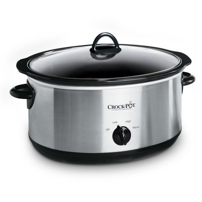 7-Quart Manual Slow Cooker - Family Size for 8+ People, Removable Stoneware, Dis