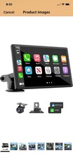 8 Wireless Portable CarPlay Android Auto Screen with Backup Camera NEW