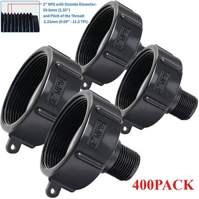 400PCS 275 330 G IBC Tote Adapter 2 NPT (NPS) Fine Thread x3/4 Male Garden Hose