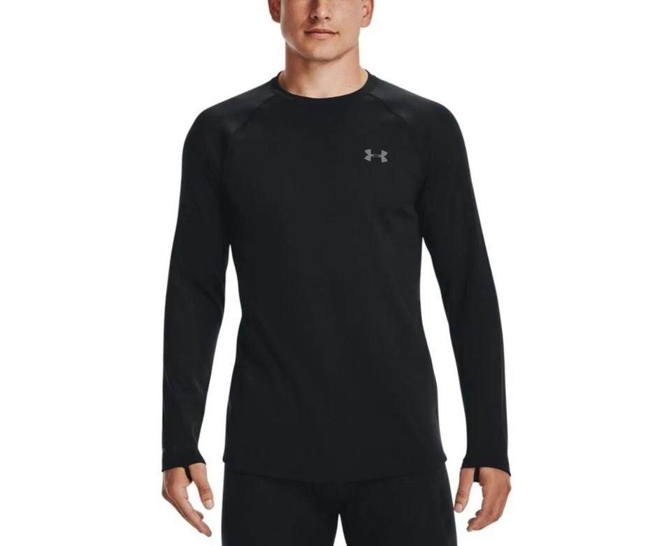 Under Armour 1353349 Men's UA ColdGear Base 4.0 Baselayer Shirt Crew Black Large - Image 3 of 4