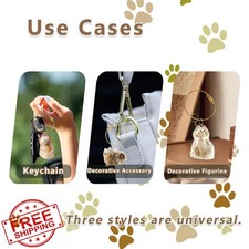 hhdatc 2 Pcs Pet Hair Keychain Cat Fur Keepsake Memorial Pendant Gift