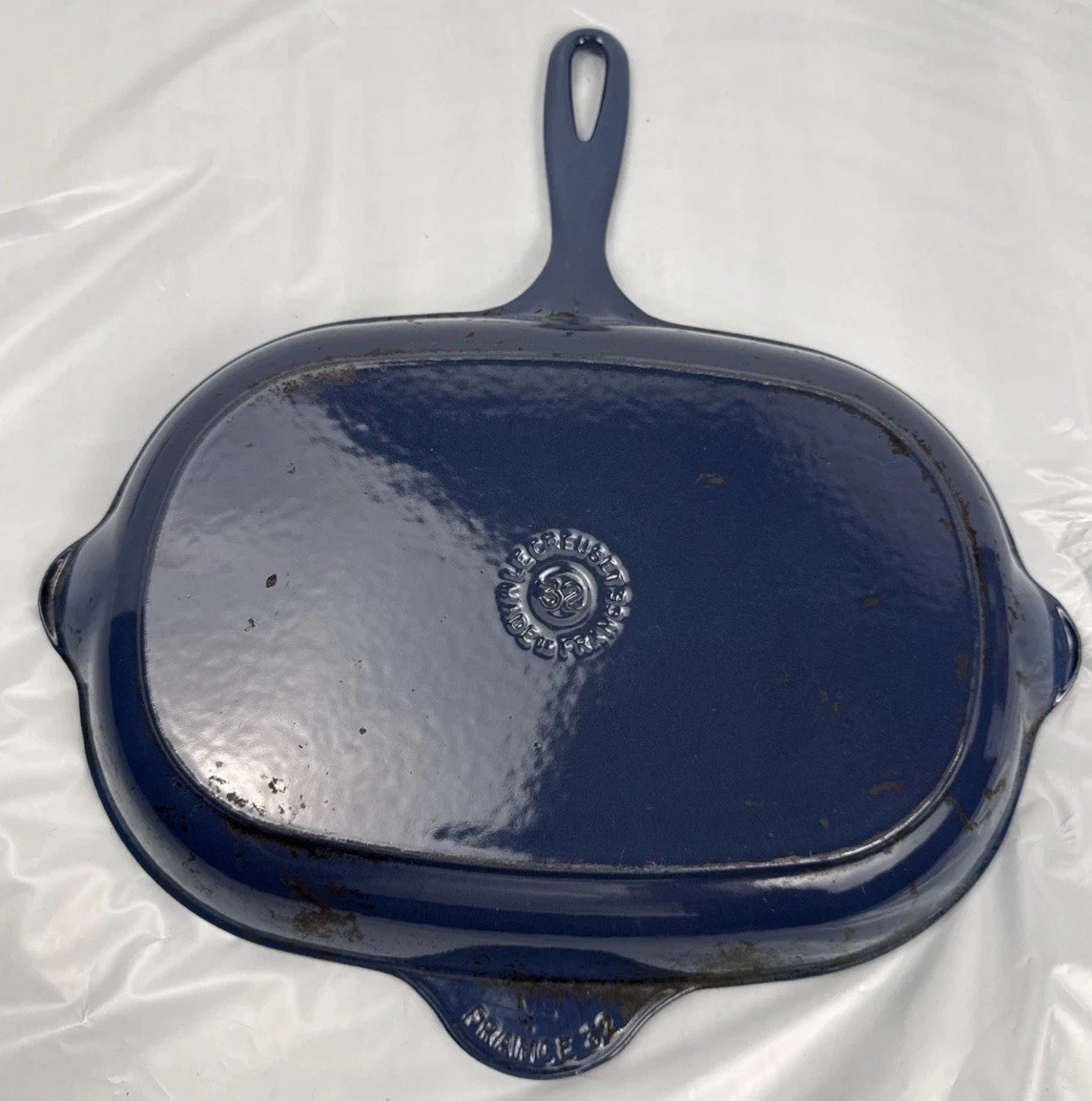Le Creuset Enameled Cast Iron Oblong Griddle No. 32 - Cobalt Navy Blue