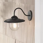 Solar LED Wall Sconce Lamp Outdoor Lantern Porch Patio Fence Sconce Light Black