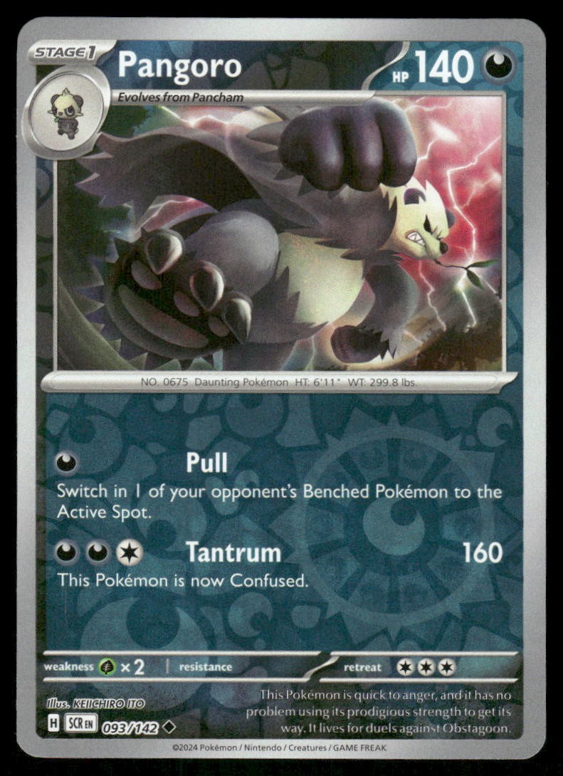 Pangoro 93/142 - Stellar Crown - Reverse Holo Uncommon NM