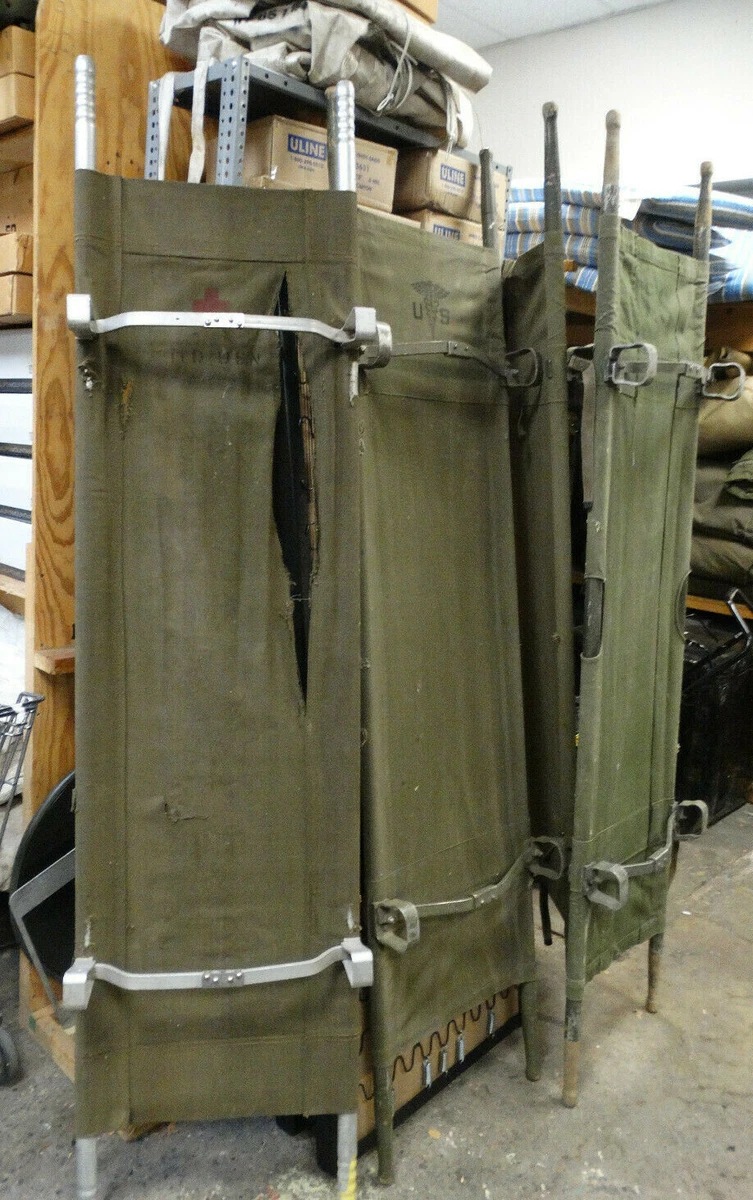 US Military Vintage Emergency Stretchers Litters CANVAS USED