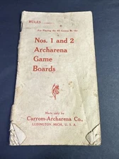 VINTAGE 1901 ARCHARENA  GAME  BOARDS  RULES  INSTRUCTION  BOOKLET