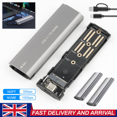 M.2 NVMe/NGFF SATA SSD to USB3.1 External SSD Reader Adapter Converter Enclosure