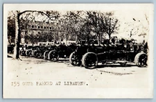 France Postcard 155 Guns Parked at Libourne c1910 WW1 Unposted RPPC Photo