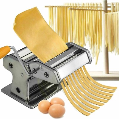 EDELSTAHL PASTA LASAGNE SPAGHETTI TAGLIATELLE RAVIOLI MAKER MASCHINE 9 FUNC