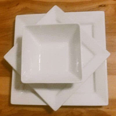 Better Homes Cheap Square Dinner Sets Piece Square White Porcelain