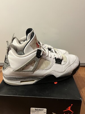 Nike Air Jordan 4 Retro OG White Cement 2016 Mens Size 14