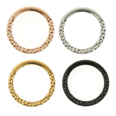 1,2mm Septum Clicker Punkte struktur Segment Ring Rose Gold Schwarz Silber Helix