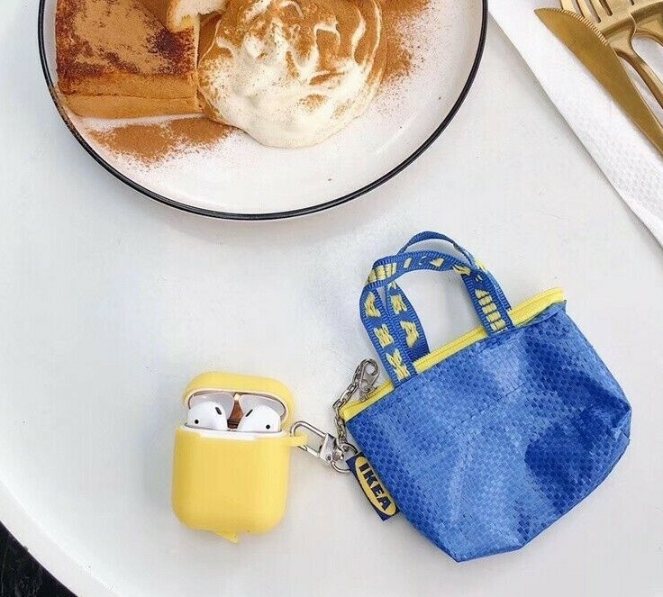 NEW IKEA Mini Coin Wallet Purse Blue Knolig Money Key a Card