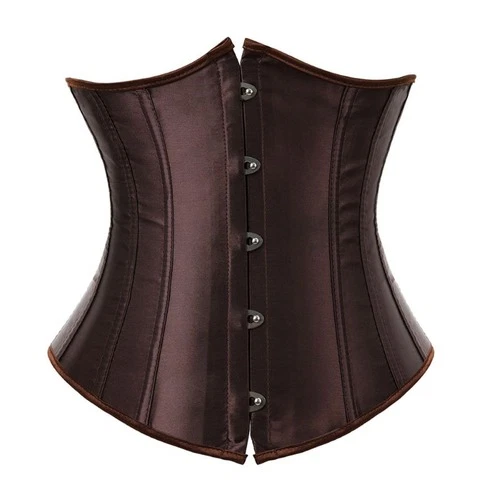 Women Gothic Sexy Satin Corset Bustier Slimming Shaper Corset Lingerie Plus Size - Image 4 of 4