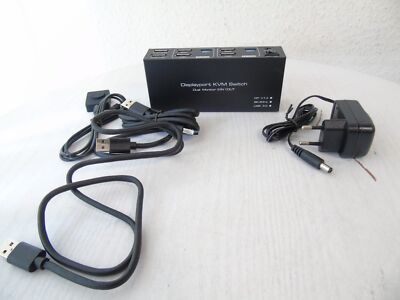 VPFET Displayport KVM Switch Dual Monitor 2 In1 Out Neu Rechnung MwSt