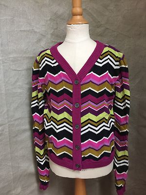 Cardigan Passione Sweater L 10 Girls ZIG ZAG Flame Knit MISSONI