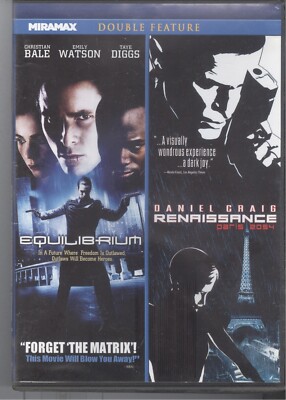 Double Feature Equilibrium (2002) R1 DVD  & Renaissance Paris 2054 (2006) R1 DVD