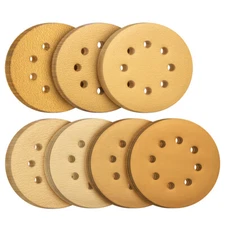 5" Gold Sanding Discs 40-1000Grit 8 Hole Hook & Loop Sandpaper for DA Sanders