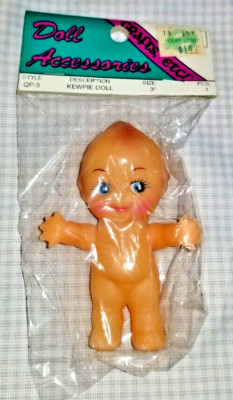 KEWPIE MINIATURES 3"Doll Vintage New Old Stock Rubber Dollhouse crafts inc