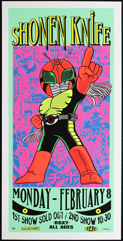 Shonen Knife 2/8/1992 Silkscreen Poster The Roxy Los Angeles CA