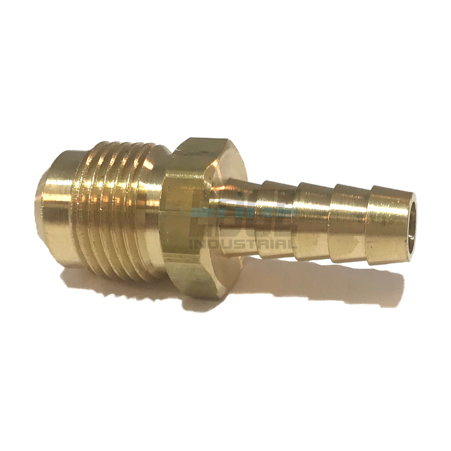 3/8" HOSE ID TO 1/2" 45° MALE FLARE STRAIGHT BRASS FITTING FUEL/AIR/WATER/WOG