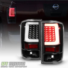 Black [LED Light Tube Style] For 2004-2015 Titan A60 LED Tail Lights Brake Lamps