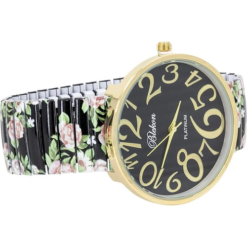 Blekon Damen-Armbanduhr XL 41mm Floral, Stretchband - Bild 5 von 39