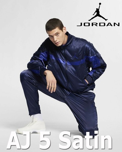 MEN\u0026#039;S NIKE X AIR JORDAN SPORTSWEAR AJ5 SATIN JACKET F/Z BLUE  AR3130-416 LARGE | eBay