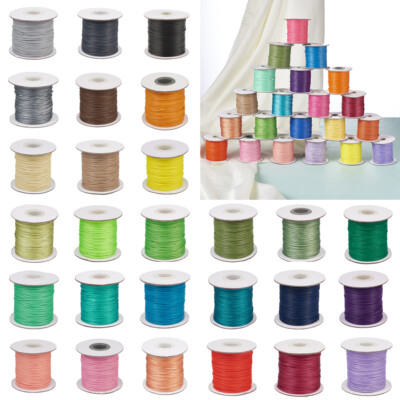 85 Yards/Rolle Gewachste Polyester Kordeln 1 mm Mehrfarbig Schmuck Auffädeln Schnur Faden