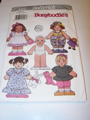 CRAFTS UNCUT BUTTERICK 3221 SEWING PATTERN NO SEW FABRIC FLAT DOLL TRANSFERS 