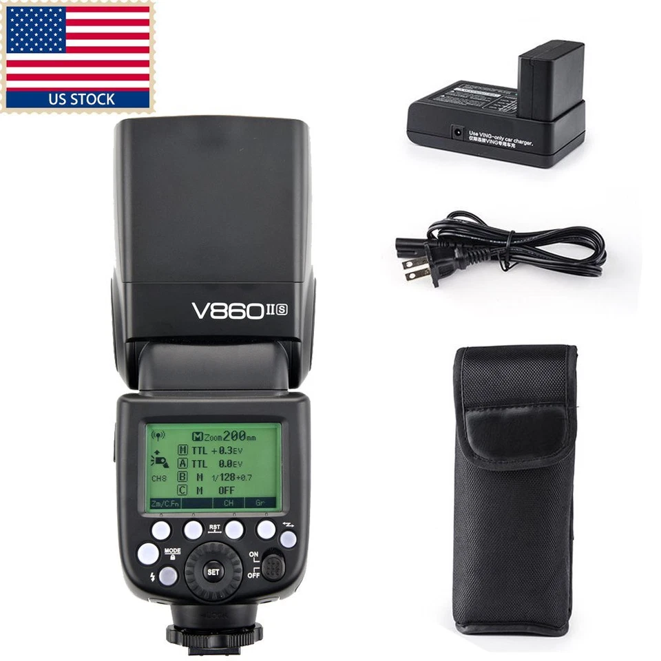 US 2X Godox V860II-S 2.4G TTL HSS 1/8000s Flash Speedlite+X2T-S Trigger for Sony - Image 3 of 4