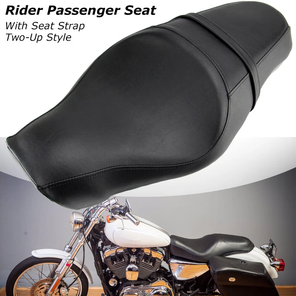 Asiento de cuero para conductor y pasajero trasero para Harley Sportster XL 883 1200 48 Foto 2 de 4