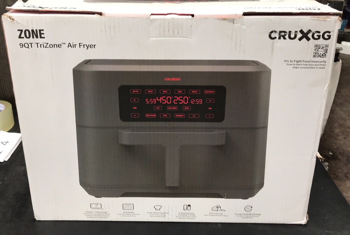 💥 CRUXGG,Zone,9 Qt trizone,Air fryer,Read Description