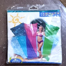 vtg Intex Inflatable Pool Float Bed 72" x 27" Relax A Mat Lounge Pool Raft Blue