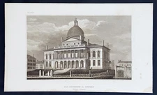 1855 Herrmann Meyer Antique Print of Massachusetts State House Boston - 33728