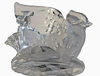 Gorham  Holiday Traditions  Clear Crystal Cardinal Votive Candle Holder
