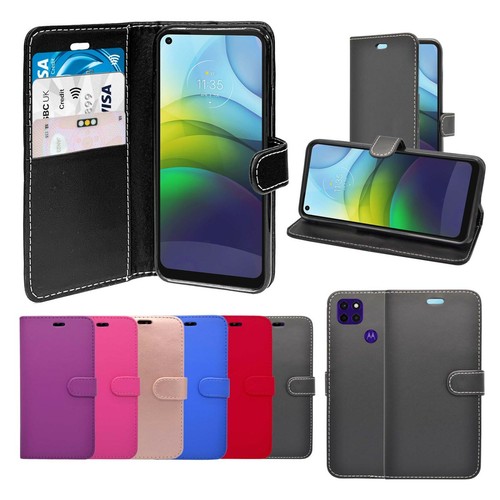 Per Motorola G9 Case Batteria Portafoglio Flip Similpelle Stand Slot Scheda - Picture 12 of 15