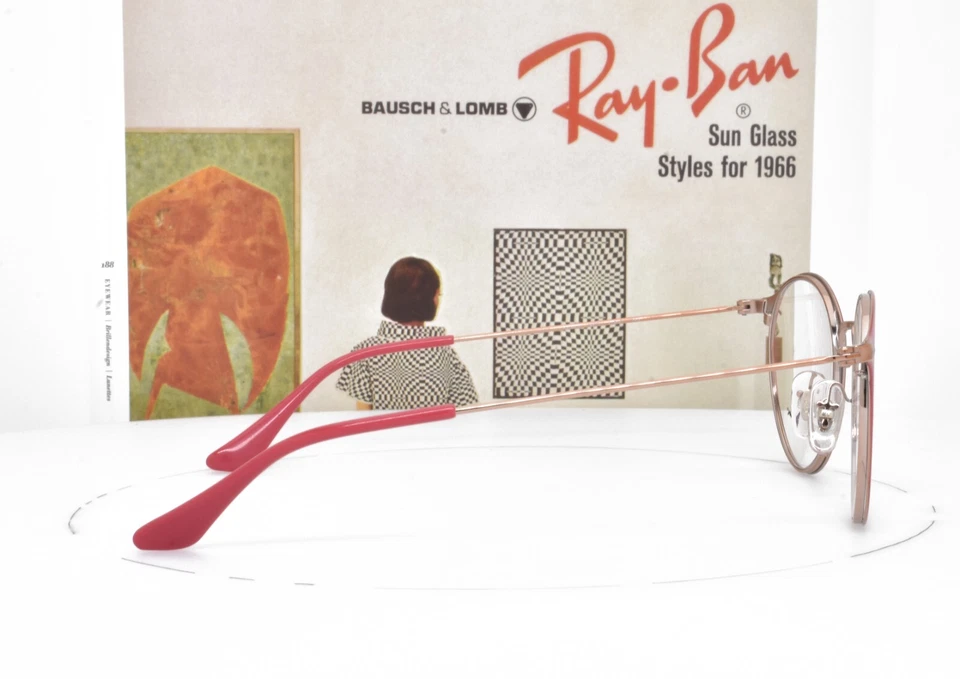 Auténticas gafas Ray-Ban redondas oro rosa rosa nuevas 6378 2974 47-21-140 Foto 4 de 4