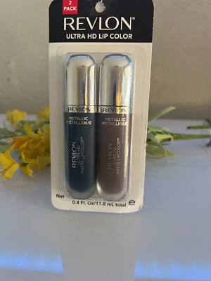 Revlon Ultra HD Matte Metallic Lip color 2 Pack. Luster720 & Glitz 685- NEW