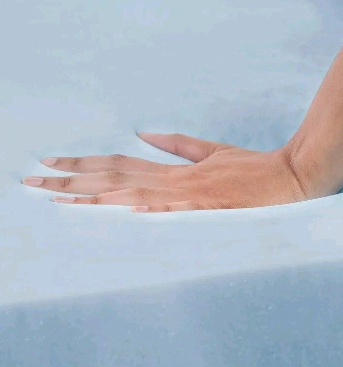 Mainstays 3" Memory Foam Mattress Topper Size Queen Blue. Box Slightly Damaged  - Image 2 of 4