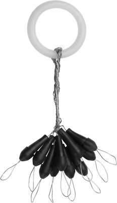 10-15 x Bullet Pin Lock Schnurstopper aus schwarzem Silikon für Carolina-Rigs