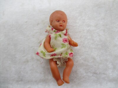 Tiny Vintage E.S. Germany Celluloid Jointed/Sleepy Eye 3" Baby Doll
