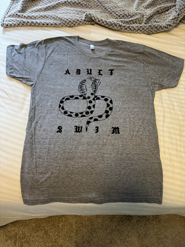 Gray Adult Swim Cobra T-Shirt (Large)