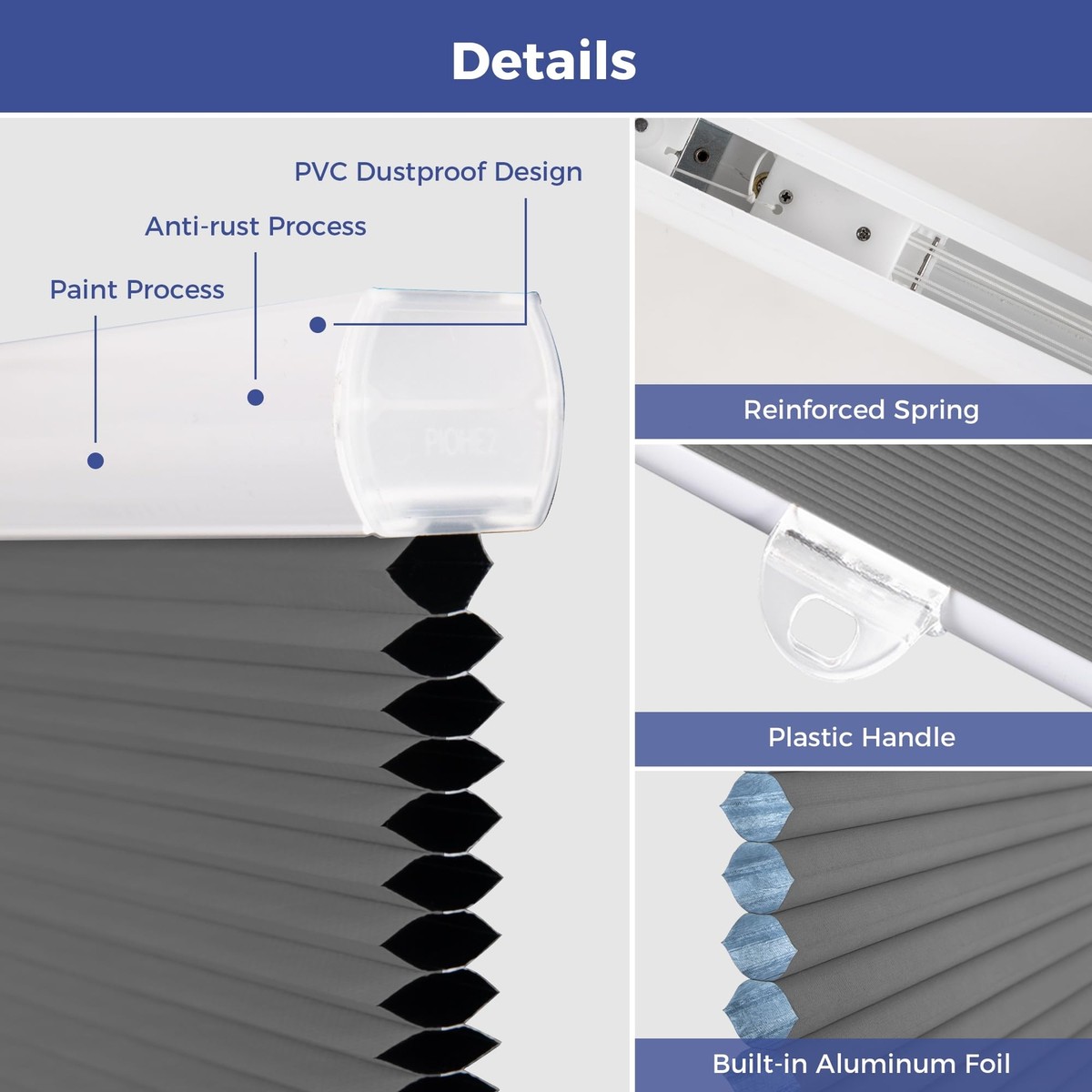 CELLULAR SHADES CORDLESS BLACKOUT HONEYCOMB BLINDS FOR INDOOR WINDOWS  THERMAL IN