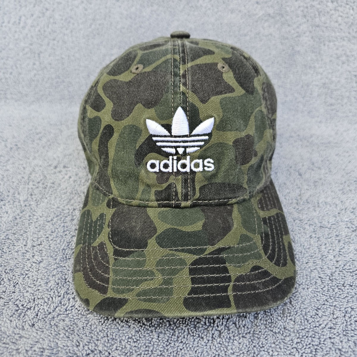 Adidas Camo Hat Trefoil Embroidery Dad Cap Strapback 