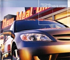 2004 04 Honda Civic Sedan Hybrid original brochure MINT