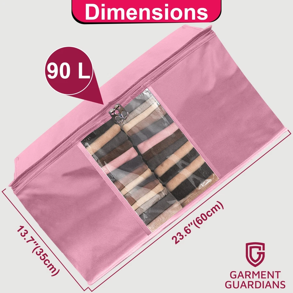 90Lclothes storage bags with zips Large Bedroom Bedding Storage Box Collapsible - Image 2 of 4